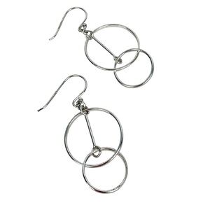 SIKARA & CO. Sterling Silver Dangling Interlocking Mini Circle Earrings - $125.